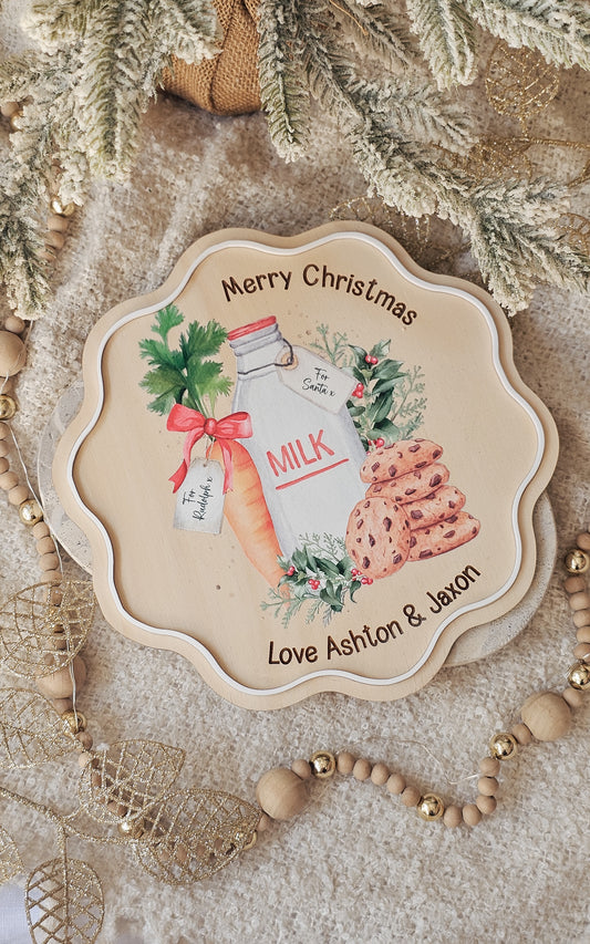 Wavy Santa Treat Plate - Printed Image