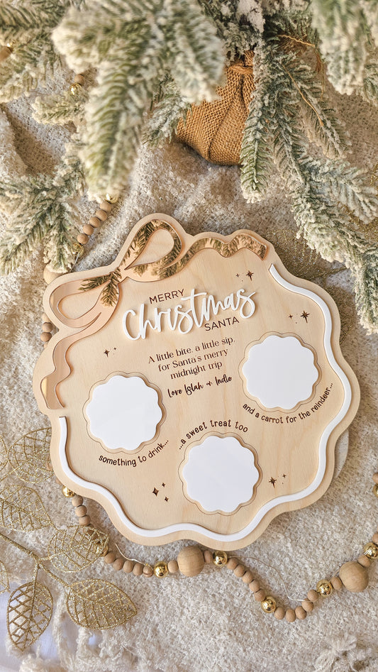 Wavy bow Santa Treat Tray