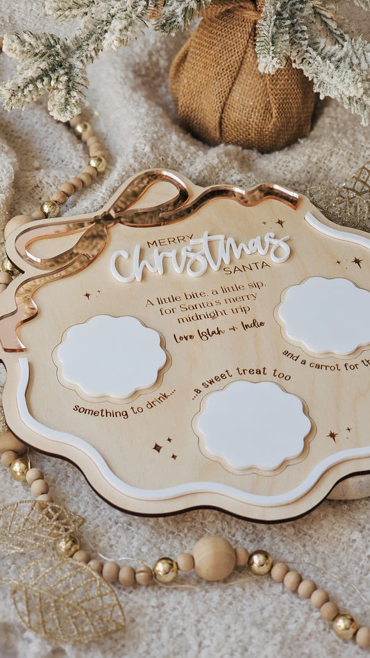 Wavy bow Santa Treat Tray