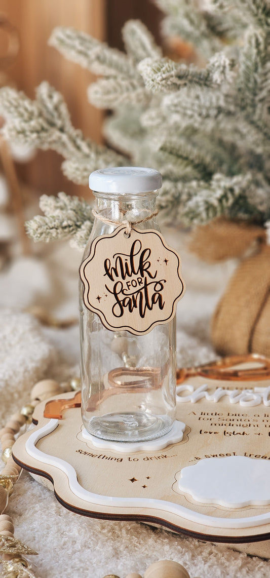 Santa's Milk Bottle - Timber Tag