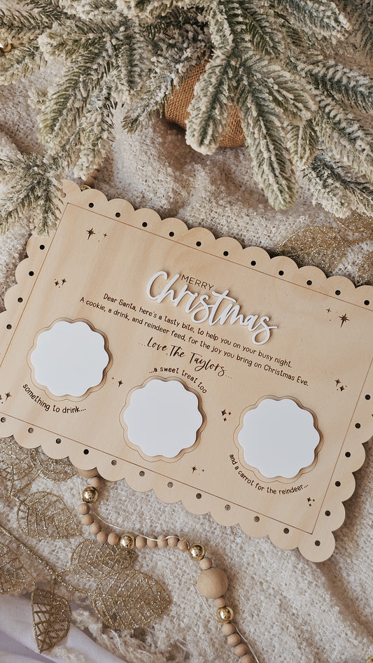 Vintage Scallop Santa Treat Tray