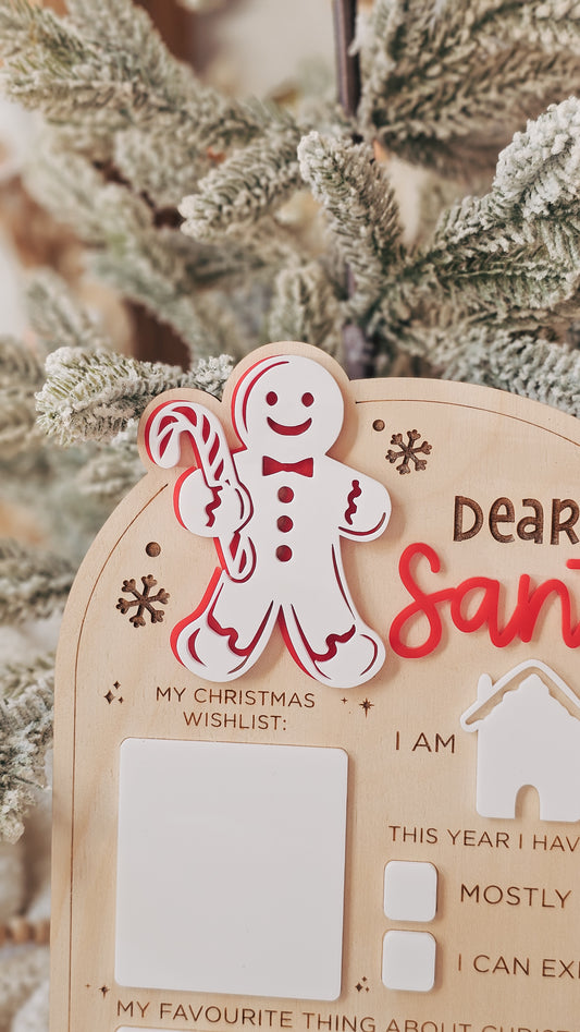 Dear Santa Letter Board - Gingerbread Design