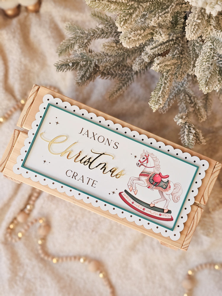 Vintage Christmas Crate Panel - Printed Designs