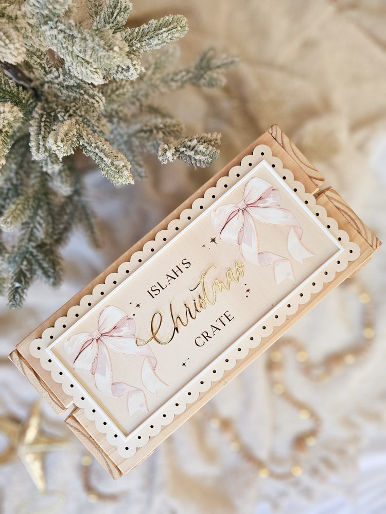 Vintage Christmas Crate Panel - Printed Designs