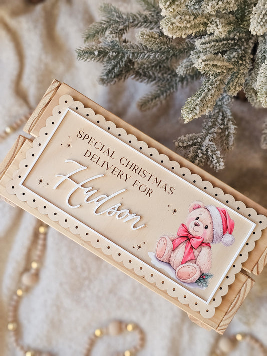 Vintage Christmas Crate Panel - Printed Designs