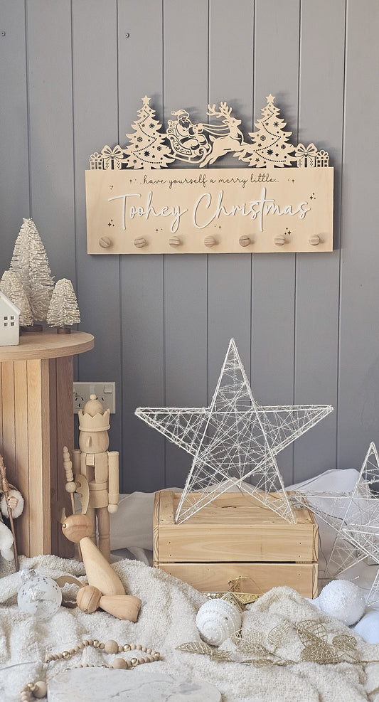 Santa Sleigh Theme Stocking Hanger
