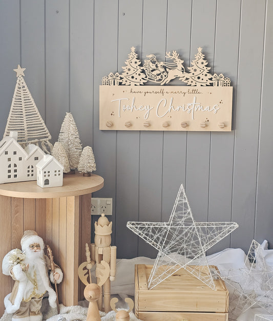 Santa Sleigh Theme Stocking Hanger