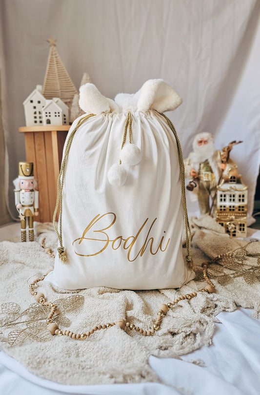 Personalised Deluxe Velvet Santa Sack- White