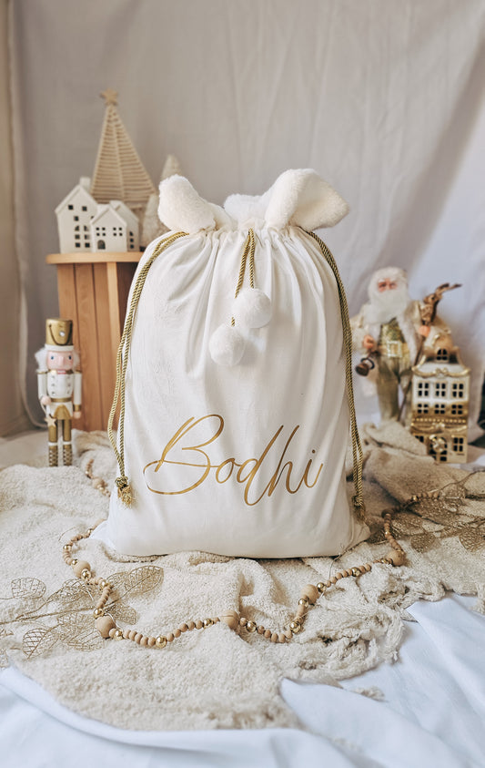 Personalised Deluxe Velvet Santa Sack- White