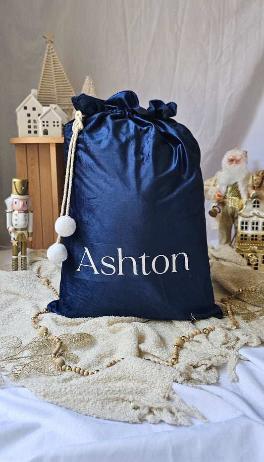 Personalised Deluxe Velvet Santa Sack- Multiple Colours