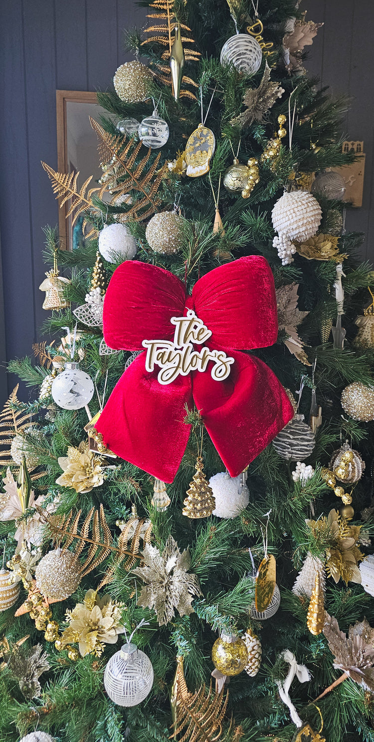 Personalised Plush Velvet Bow - Design 1