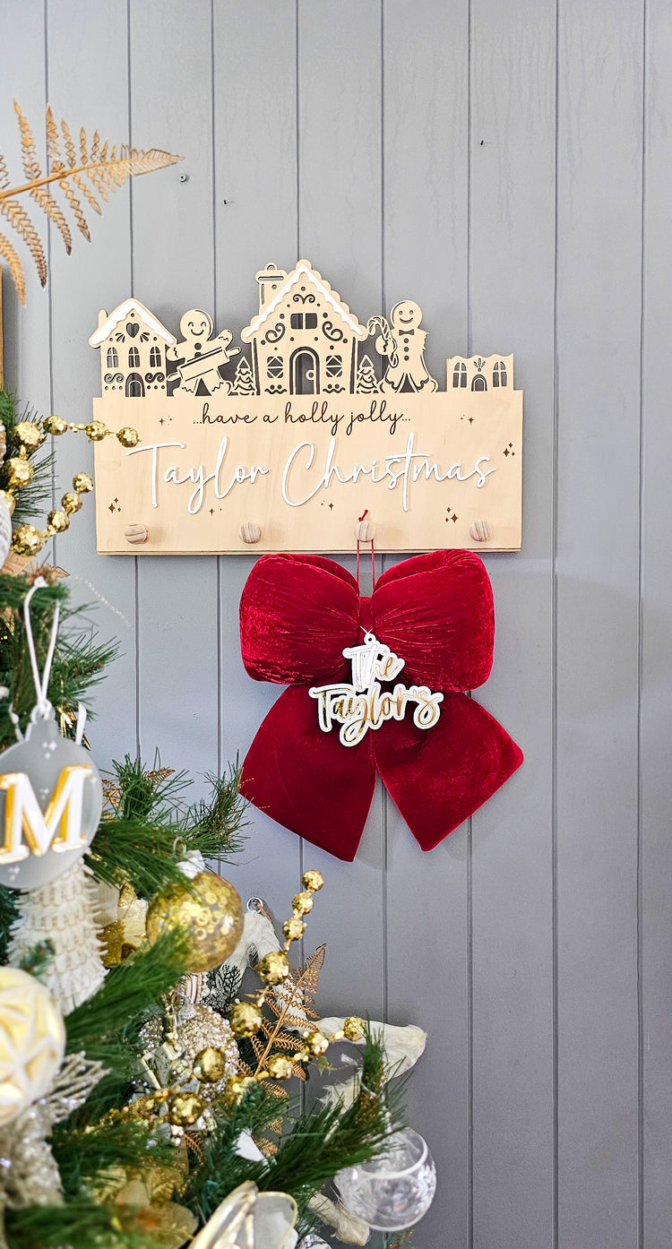 Personalised Plush Velvet Bow - Design 1