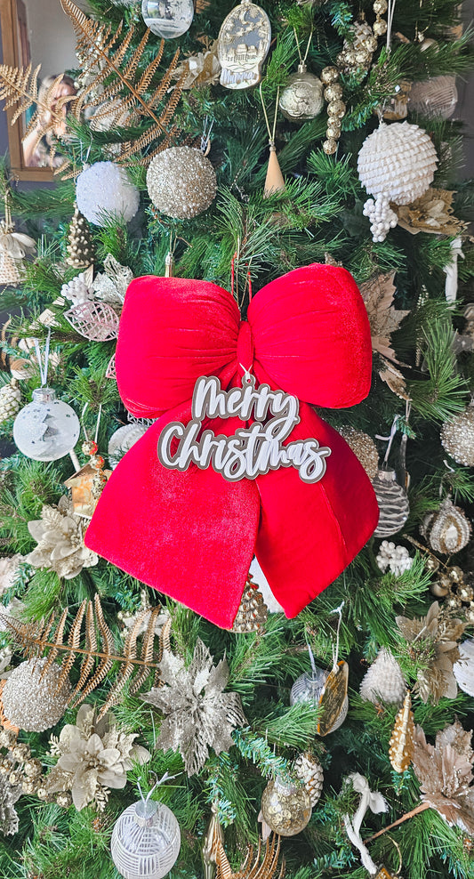 Personalised Plush Velvet Bow - Design 2