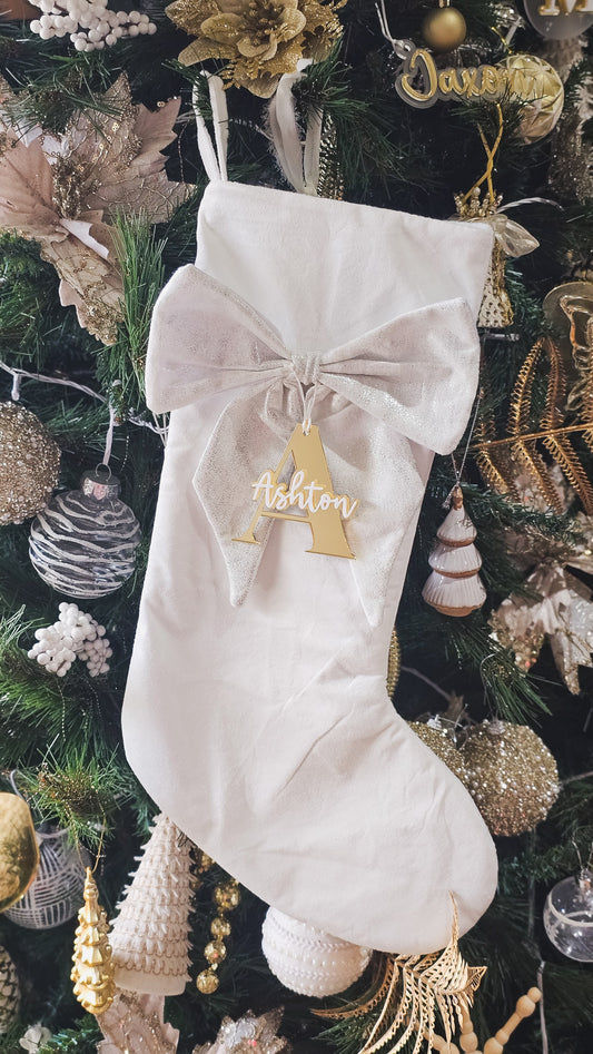 Letter & Personalised Name Stocking Tag