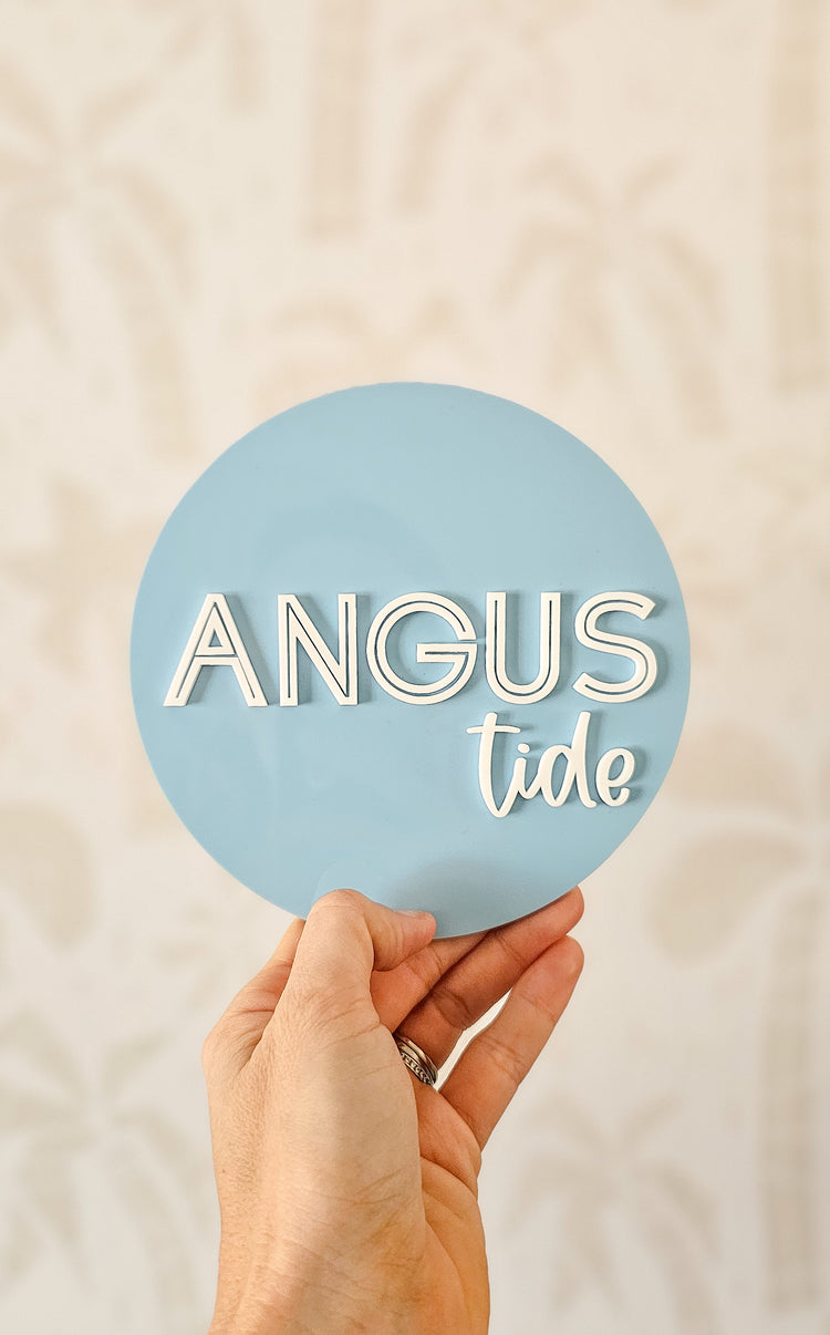 Personalised Acrylic plaque - stencil look