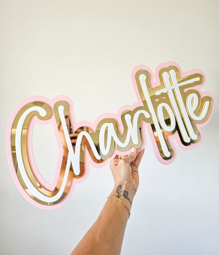 3 layer name plaque - Acrylic Base