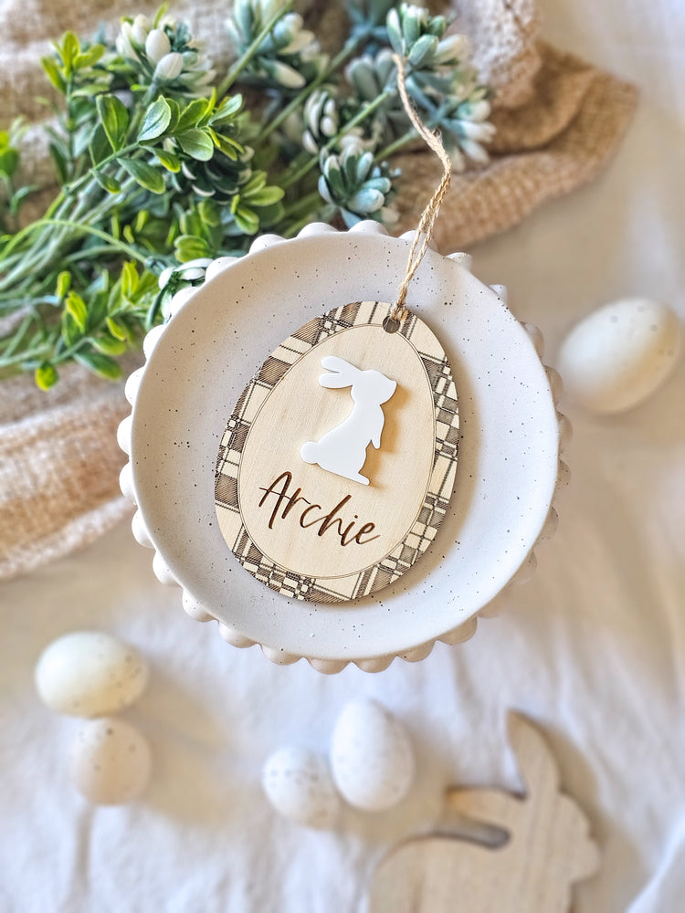 Plaid Tartan Easter Egg Tag