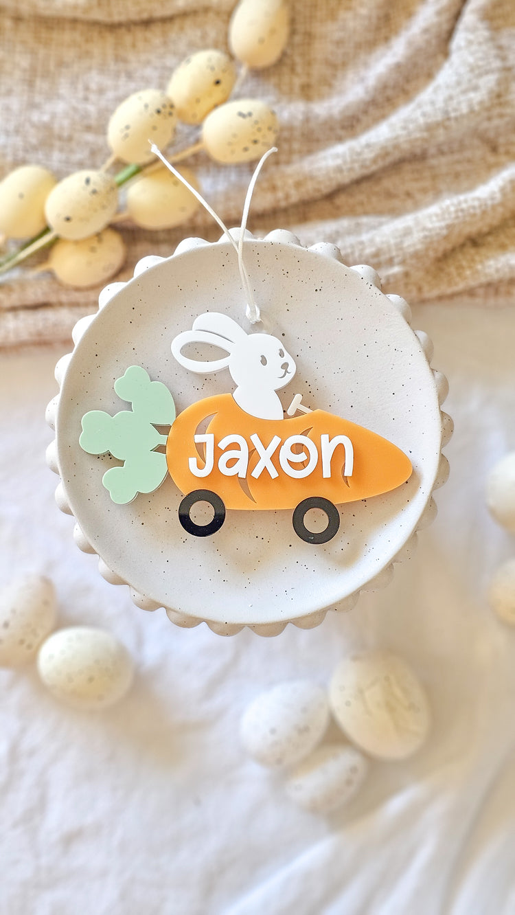 Easter Bunny Carrot Truck Acrylic Tag