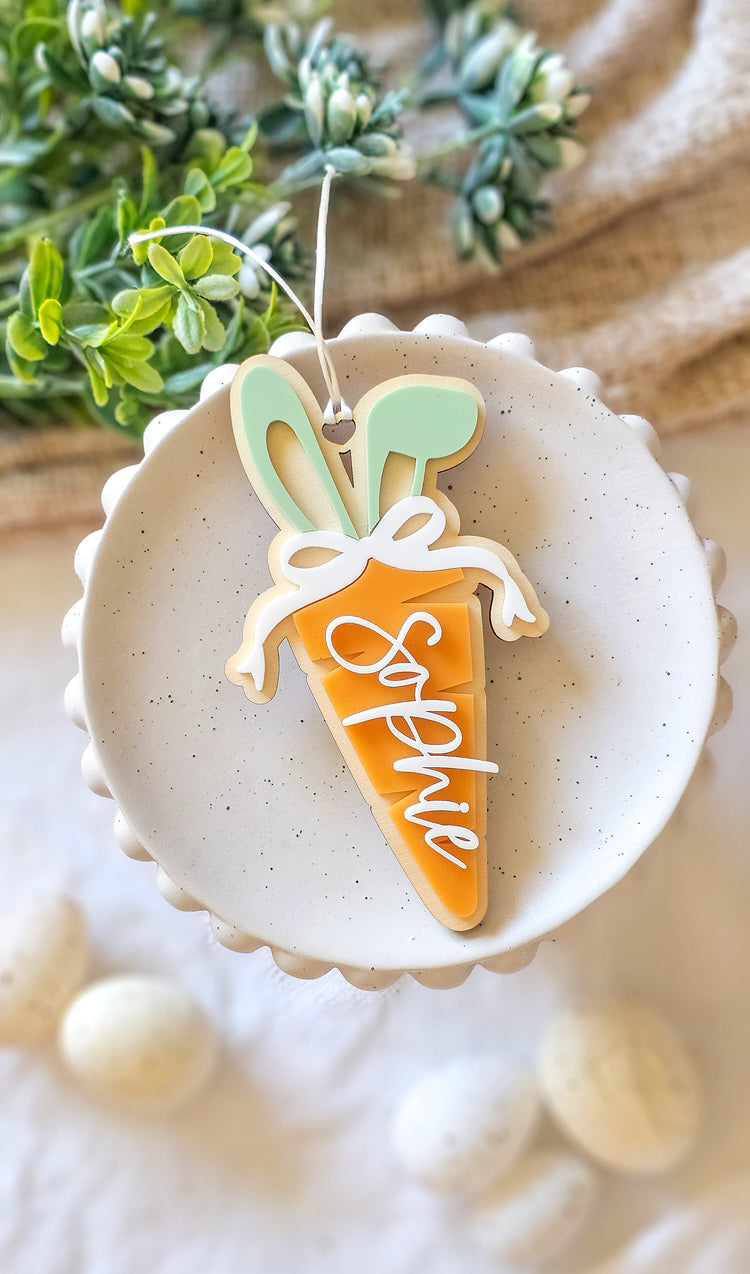 Easter Carrot Tag with Bow