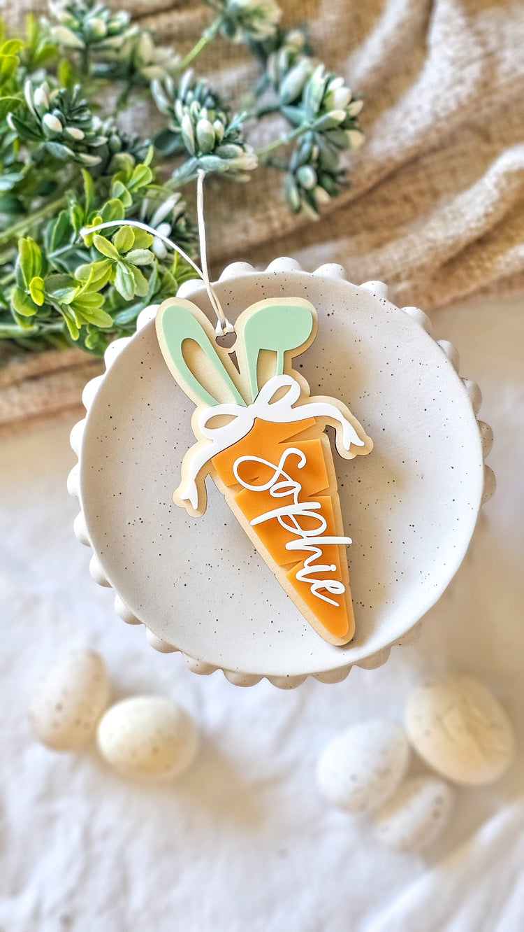 Easter Carrot Tag with Bow