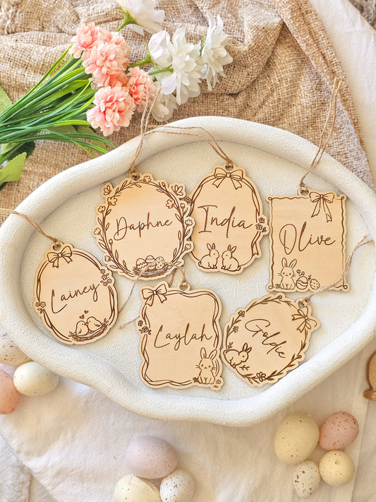 Heirloom Framed Easter Tags - Timber