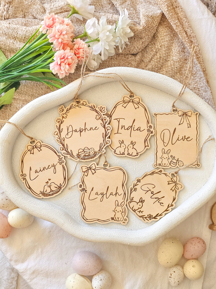 Heirloom Framed Easter Tags - Timber