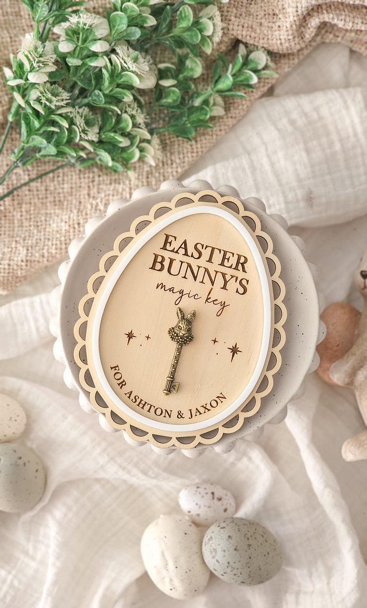 Vintage Easter Magic Key Plaque