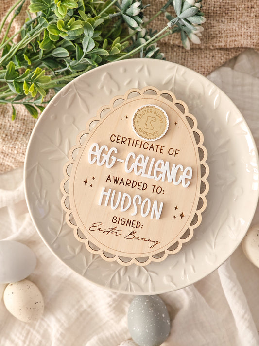 Certificate of Egg-Cellence