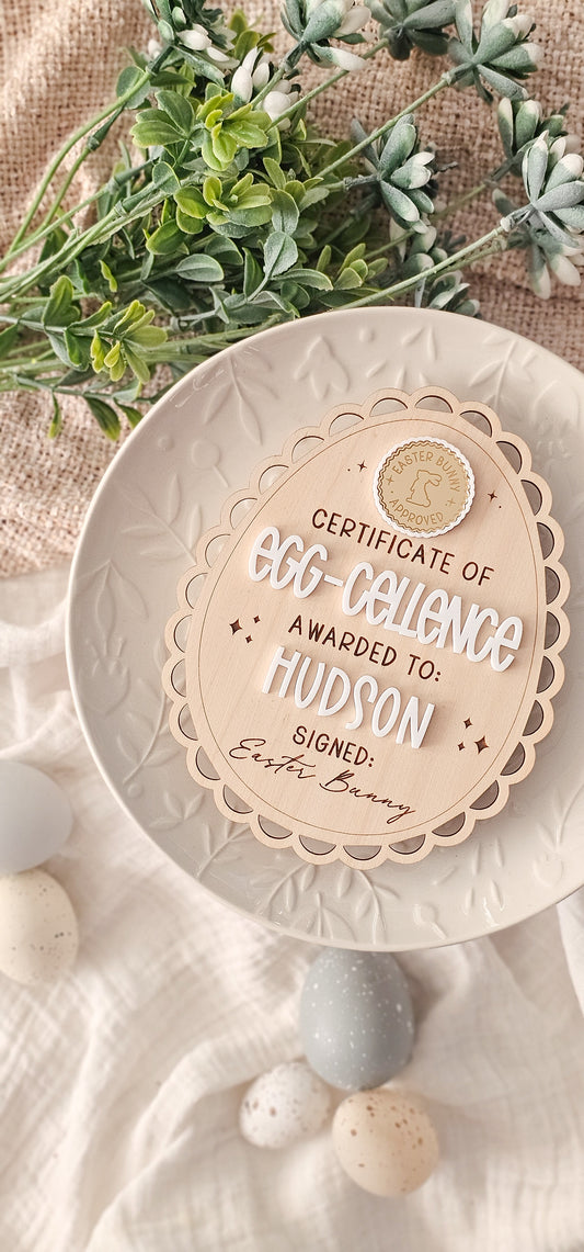 Certificate of Egg-Cellence