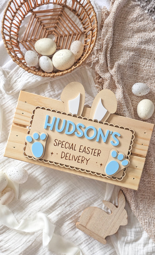 Vintage Scallop Bunny Easter Bunny Crate | Plaque Only