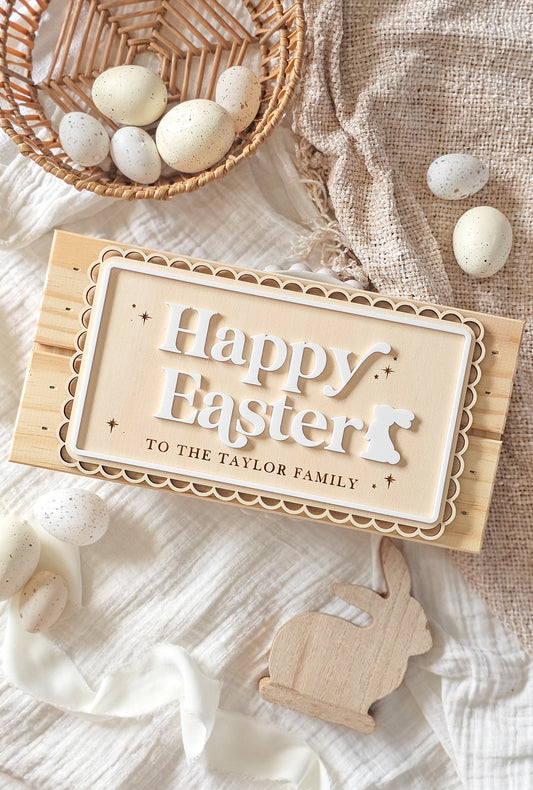 Vintage Happy Easter Family Crate | Plaque Only