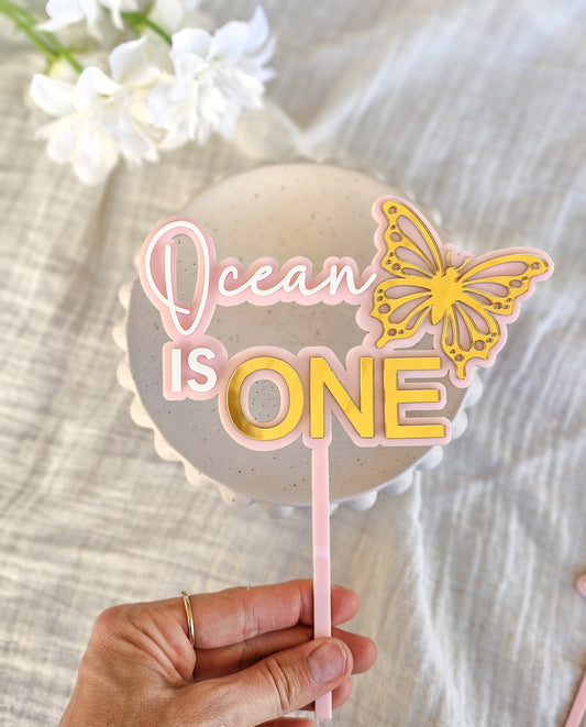 Butterfly One Cake Topper