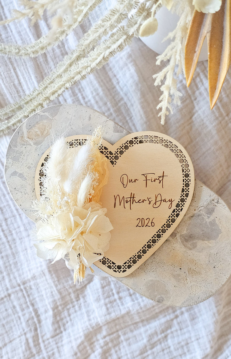 First Mother's Day Heart Plaque | Rattan