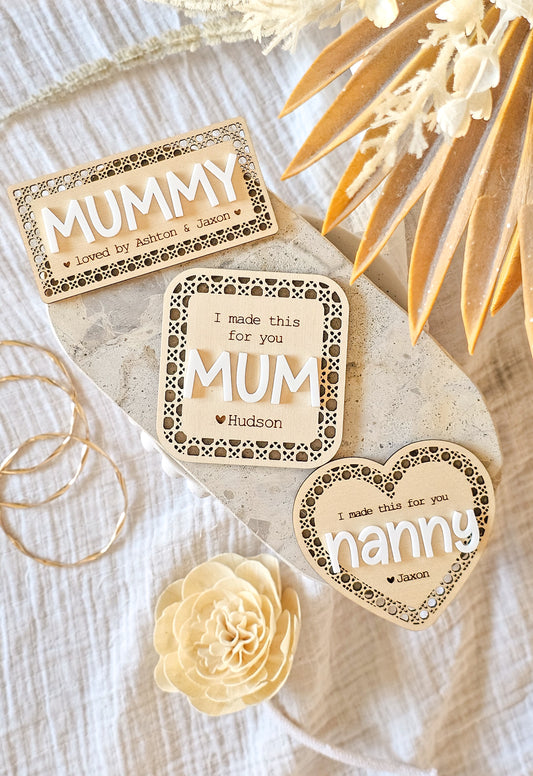 Rattan Timber Mother's Day Magnet