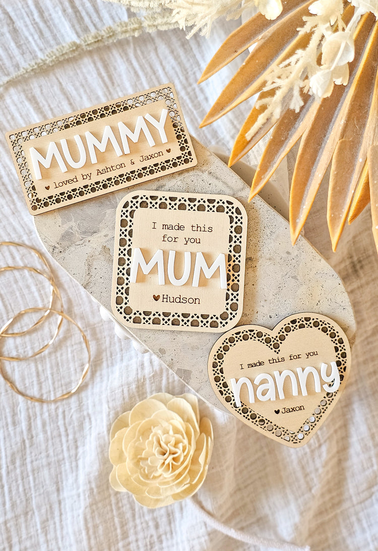 Rattan Timber Mother's Day Magnet