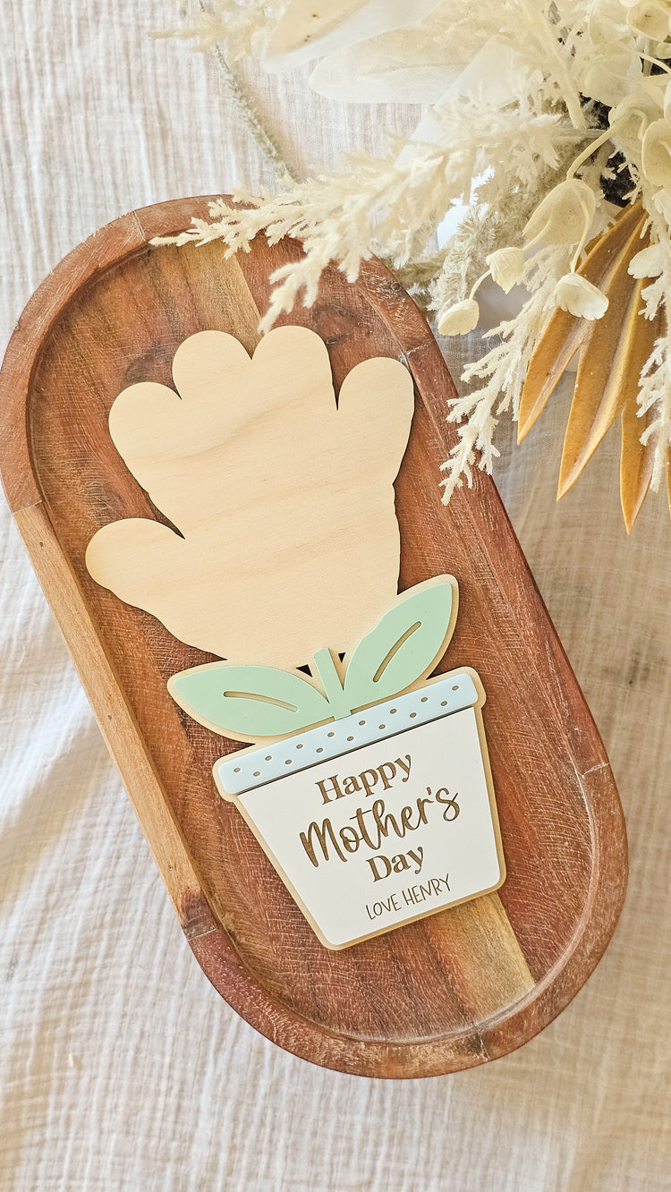 Mother's Day Handprint plaque | Handprint Pot plant