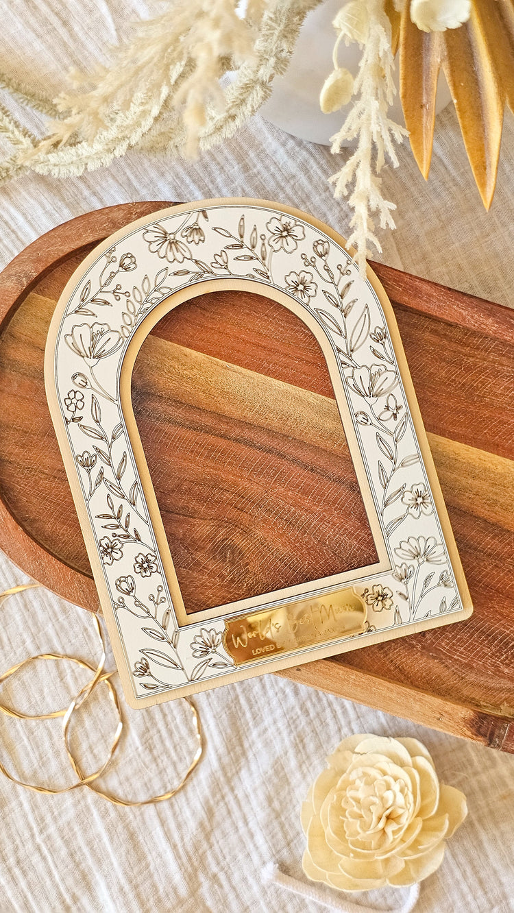 Floral Layered Photo Frame | World's Best Mother's Day