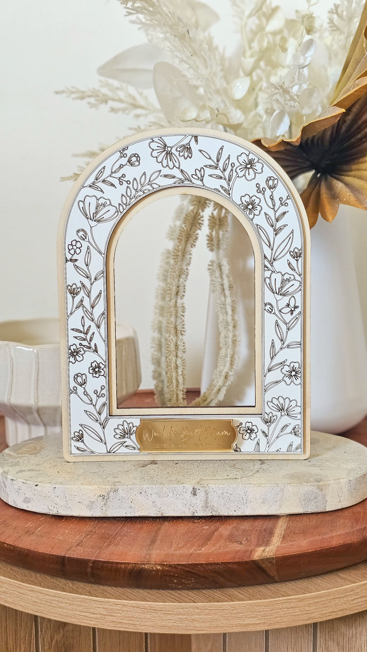 Floral Layered Photo Frame | World's Best Mother's Day