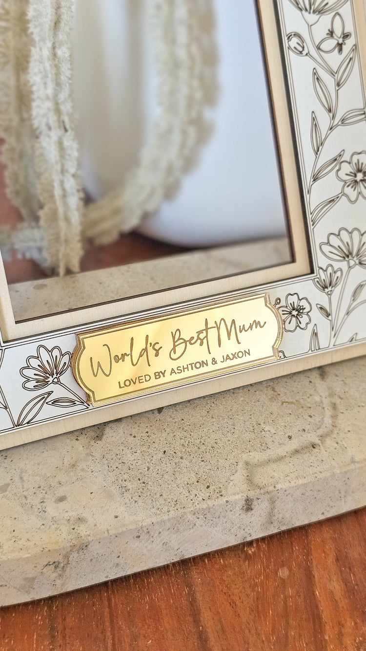 Floral Layered Photo Frame | World's Best Mother's Day
