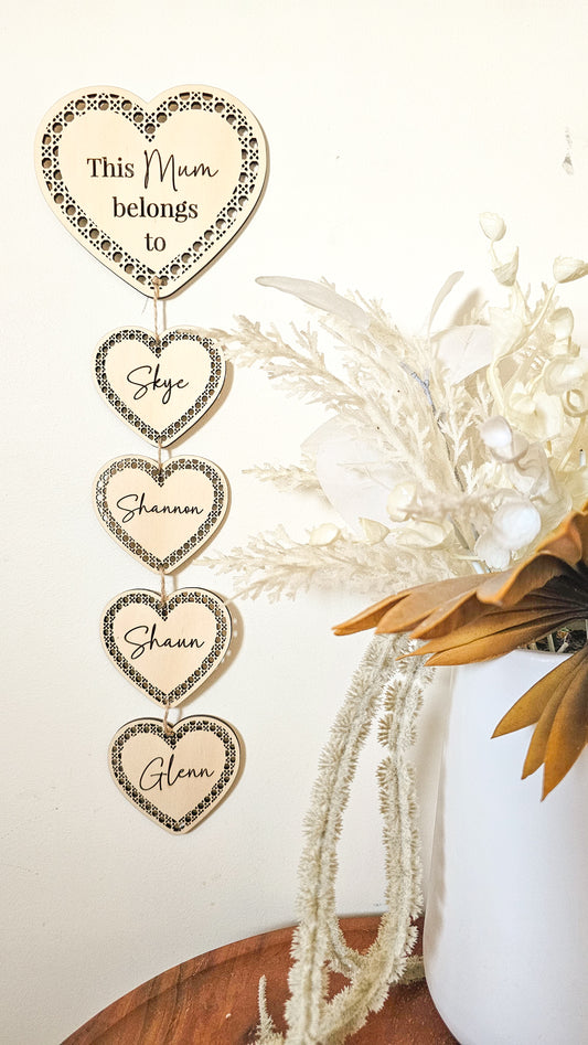 Rattan Heart Mother's Day Hanger