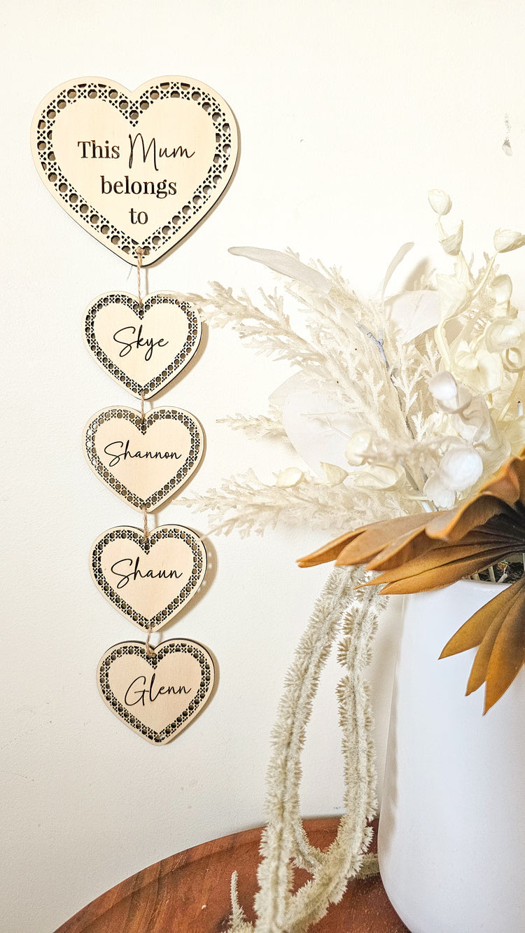 Rattan Heart Mother's Day Hanger