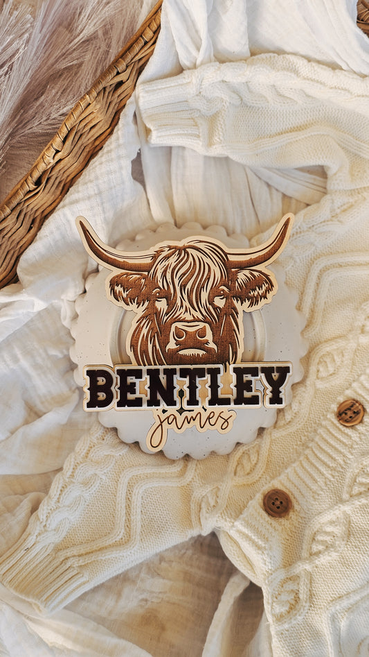 Personalised Name Plaque - Highland Cow