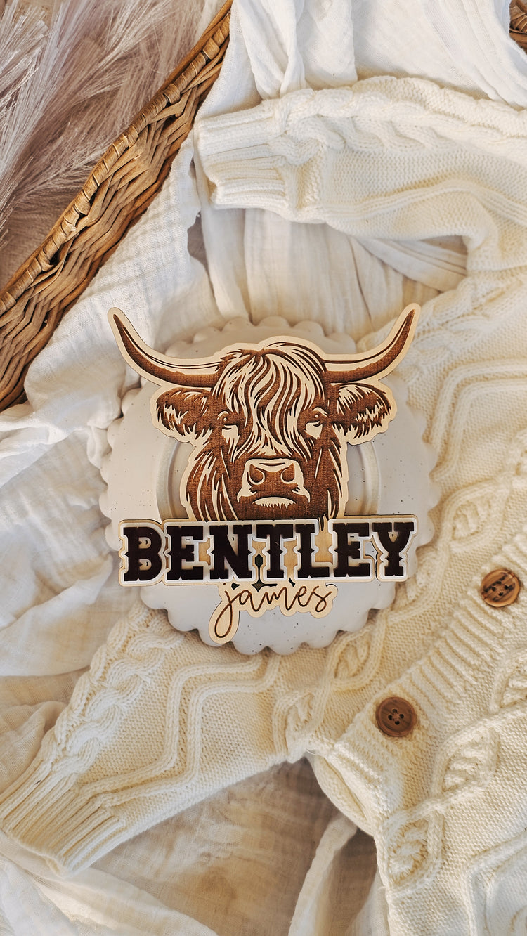 Personalised Name Plaque - Highland Cow