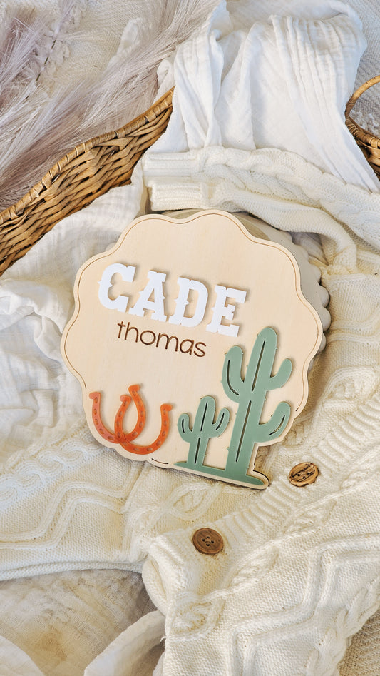 Personalised Name Plaque - Western Design