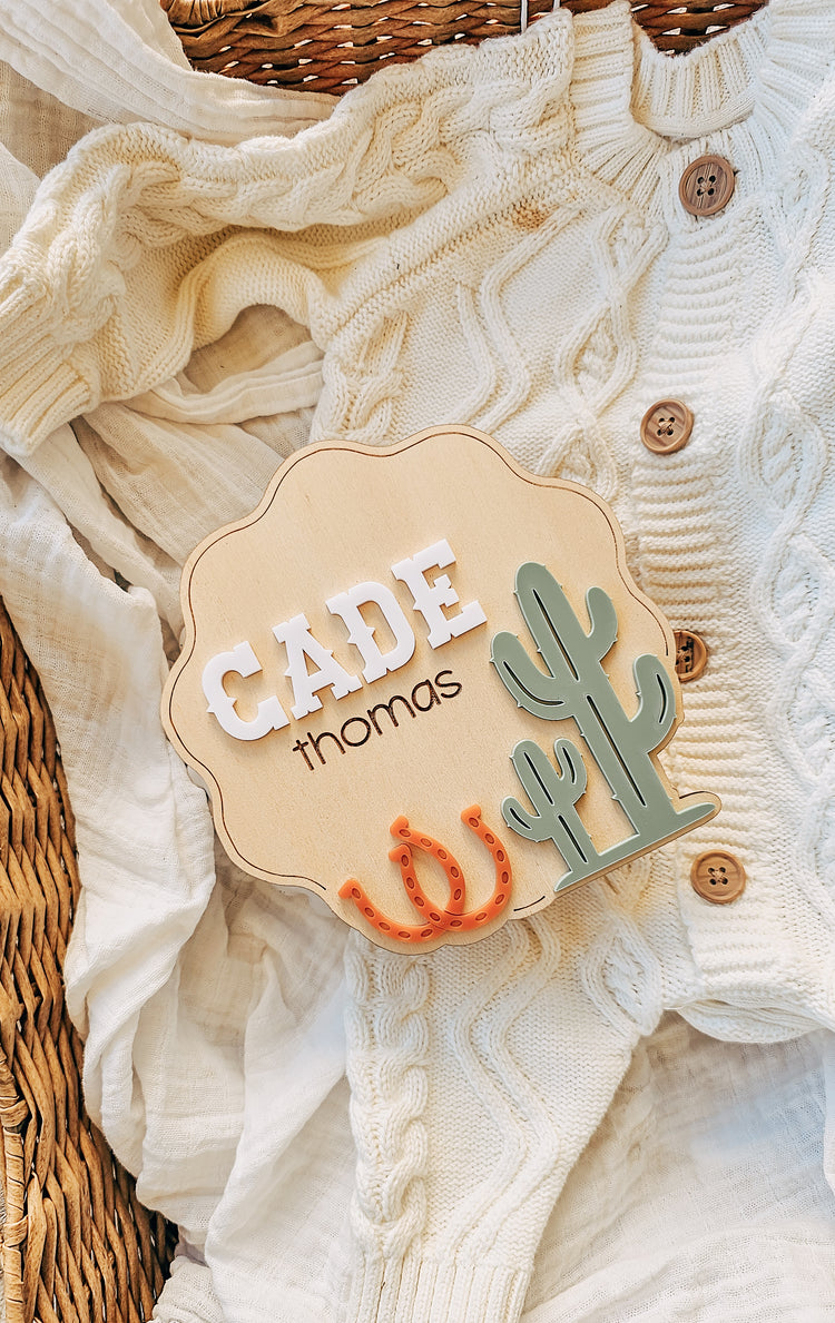 Personalised Name Plaque - Western Design