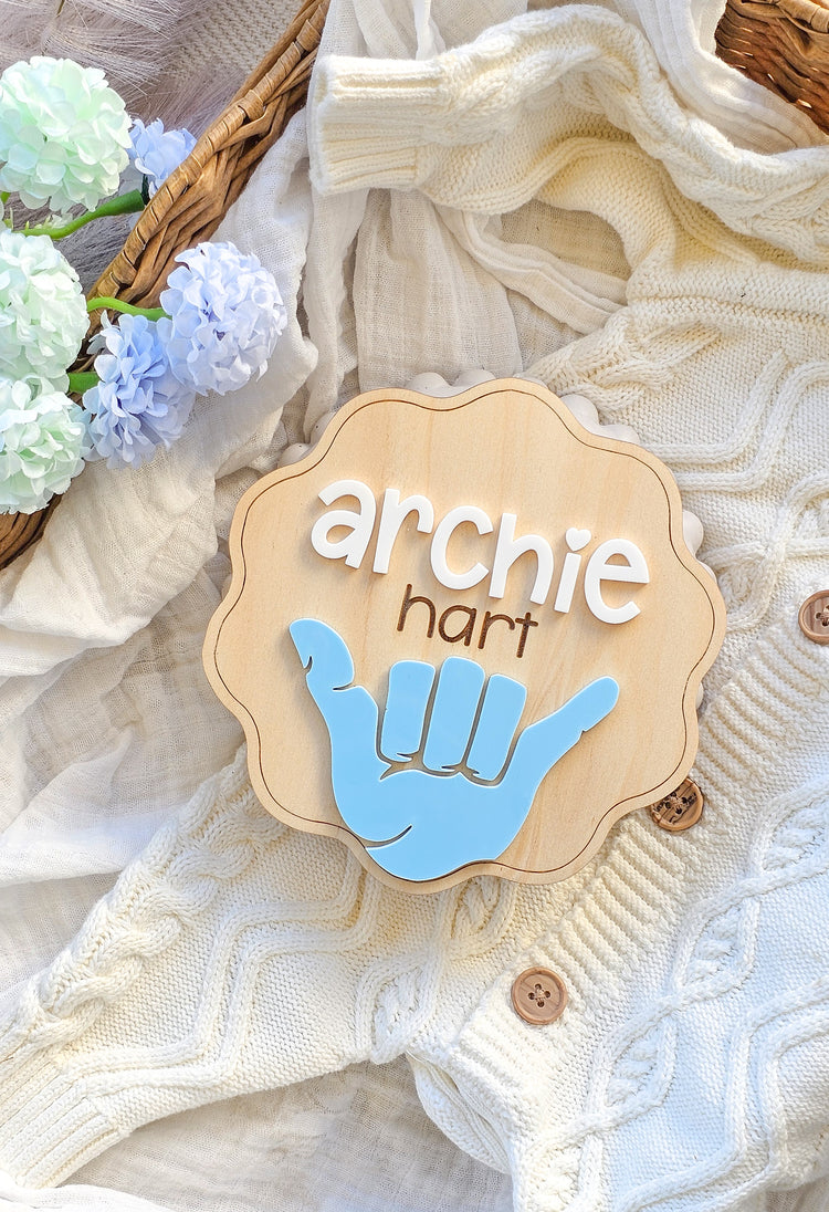 Personalised Name Plaque - Shaka Hand