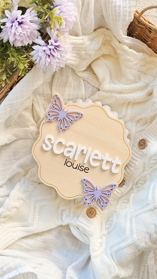 Personalised Name Plaque - Butterflies