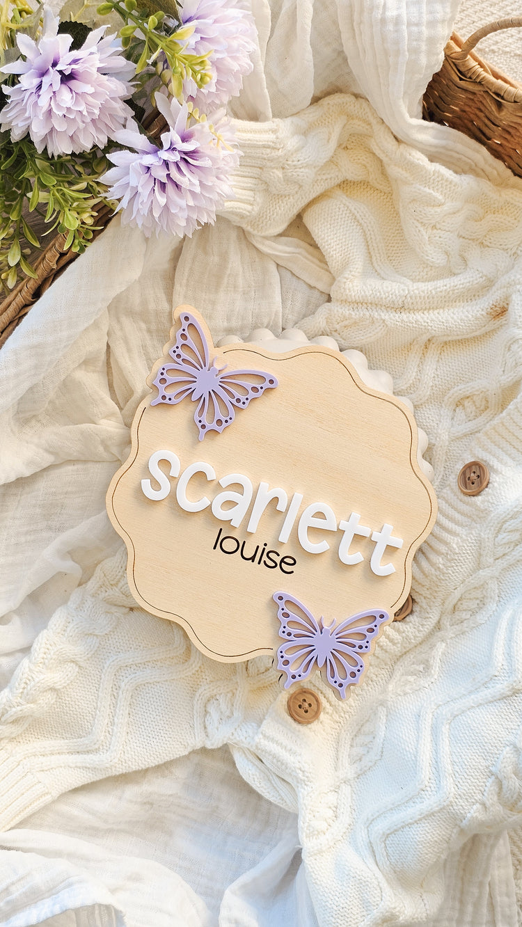 Personalised Name Plaque - Butterflies