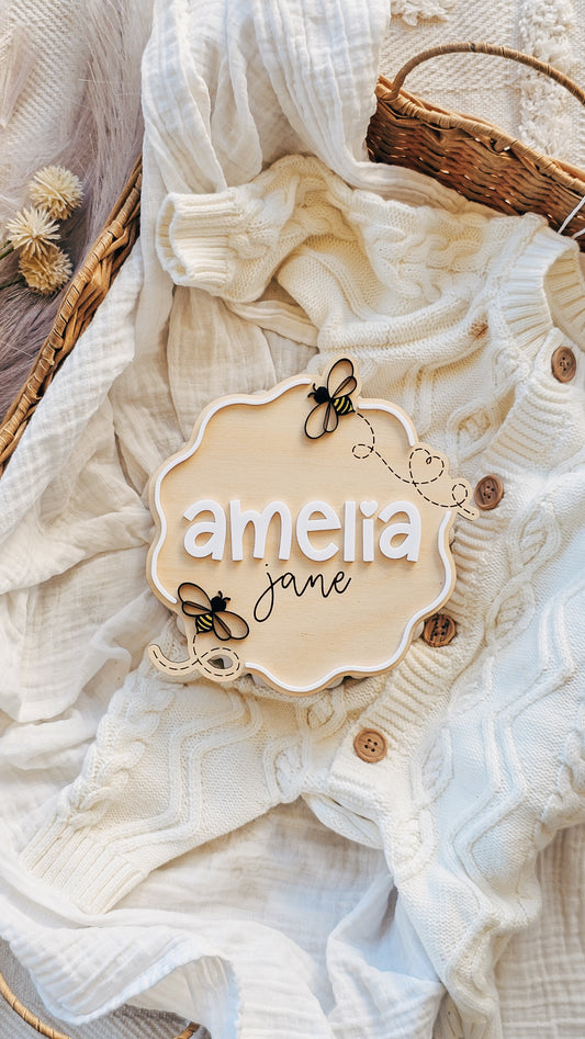 Personalised Name Plaque - Bee's