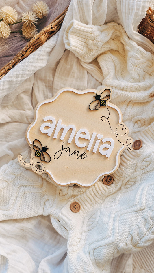 Personalised Name Plaque - Bee's